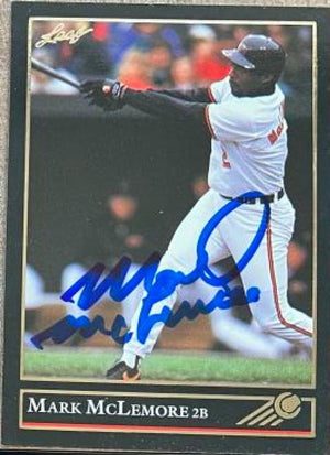 Mark McLemore Signed 1992 Leaf Black Gold Baseball Card - Baltimore Orioles