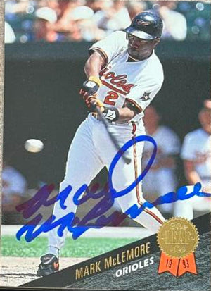 Mark McLemore Signed 1993 Leaf Baseball Card - Baltimore Orioles