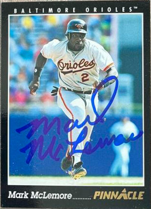 Mark McLemore Signed 1993 Pinnacle Baseball Card - Baltimore Orioles