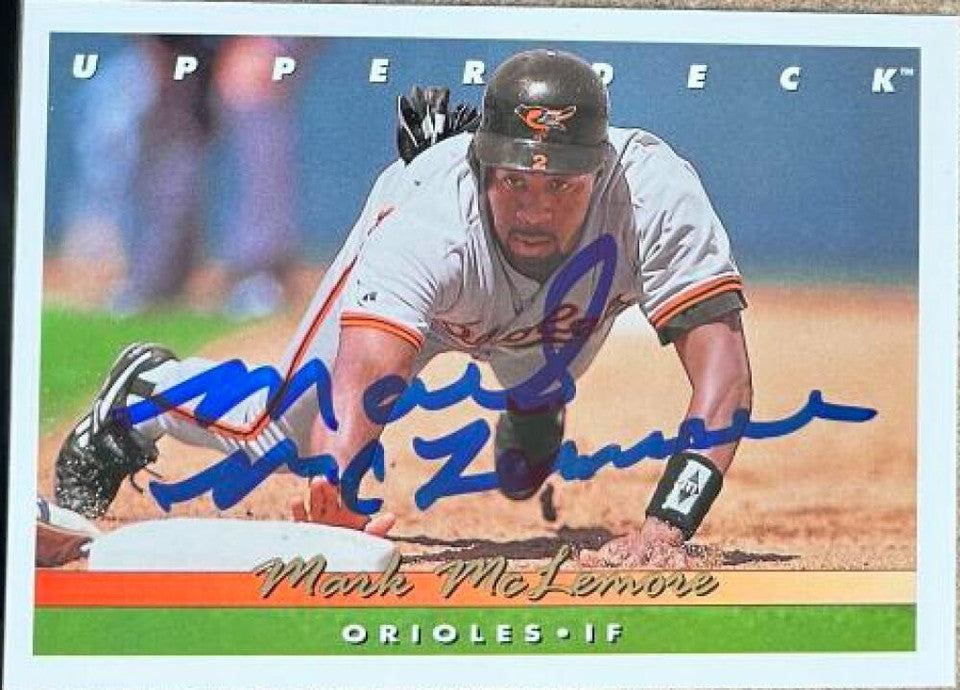 Mark McLemore Signed 1993 Upper Deck Baseball Card - Baltimore Orioles