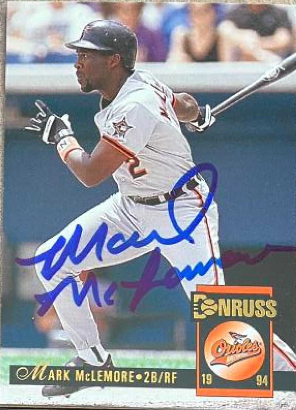 Mark McLemore Signed 1994 Donruss Baseball Card - Baltimore Orioles