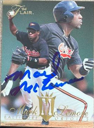 Mark McLemore Signed 1994 Flair Baseball Card - Baltimore Orioles
