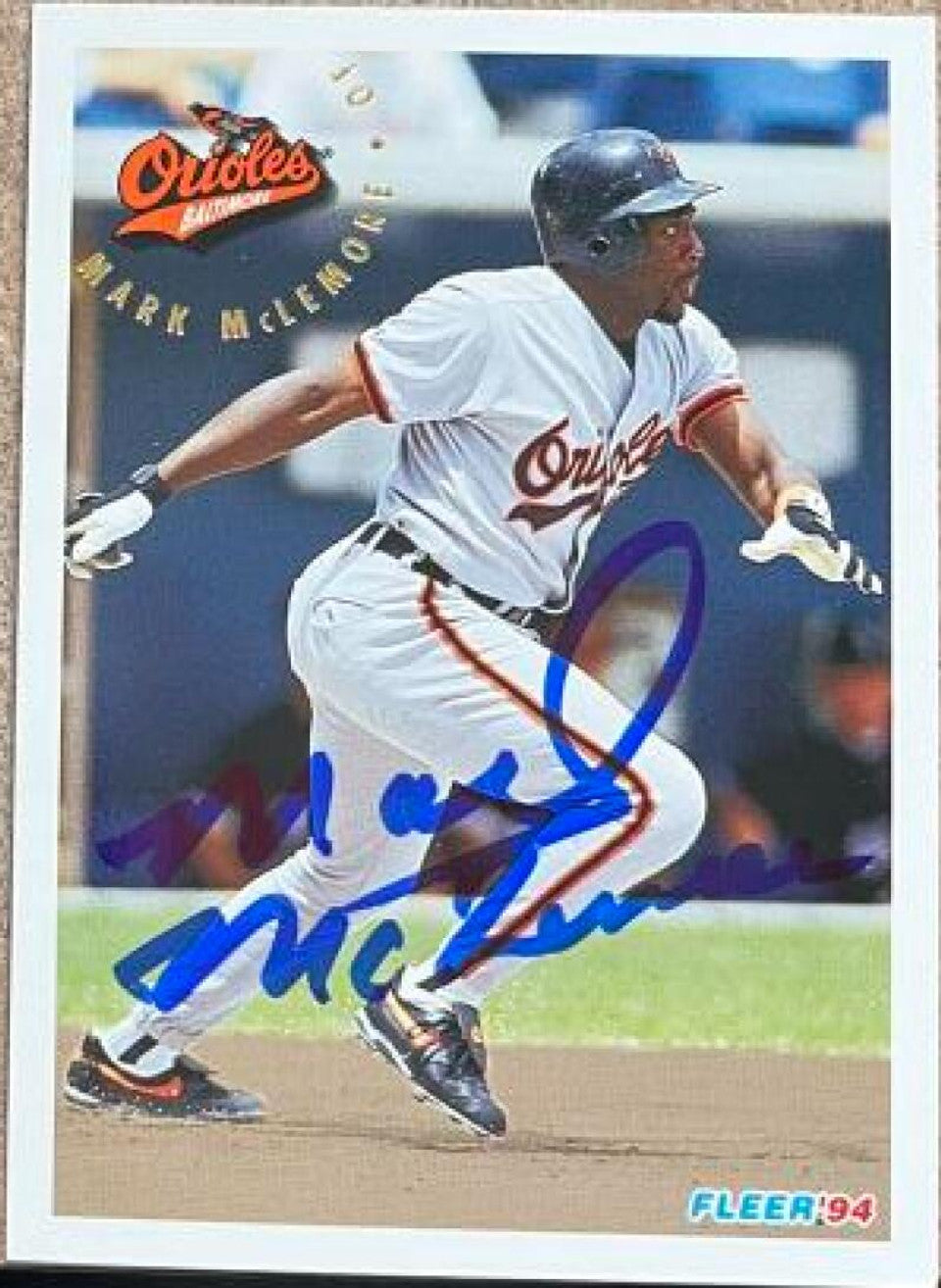 Mark McLemore Signed 1994 Fleer Baseball Card - Baltimore Orioles