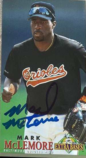 Mark McLemore Signed 1994 Fleer Extra Bases Baseball Card - Baltimore Orioles