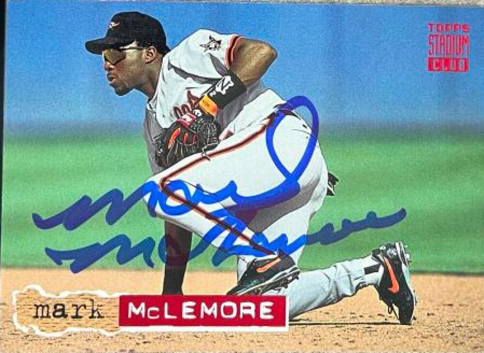 Mark McLemore Signed 1994 Stadium Club Baseball Card - Baltimore Orioles