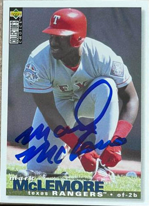 Mark McLemore Signed 1995 Collector's Choice Baseball Card - Texas Rangers