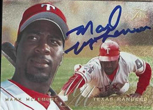 Mark McLemore Signed 1995 Flair Baseball Card - Texas Rangers