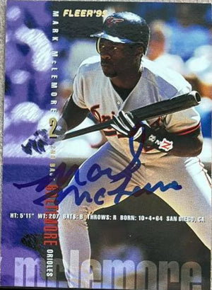 Mark McLemore Signed 1995 Fleer Baseball Card - Baltimore Orioles