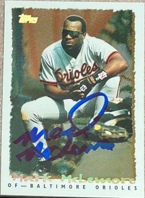 Mark McLemore Signed 1995 Topps Cyberstats Baseball Card - Baltimore Orioles