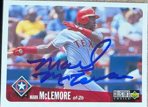 Mark McLemore Signed 1996 Collector's Choice Baseball Card - Texas Rangers