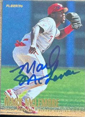 Mark McLemore Signed 1996 Fleer Baseball Card - Texas Rangers