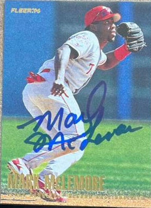 Mark McLemore Signed 1996 Fleer Baseball Card - Texas Rangers
