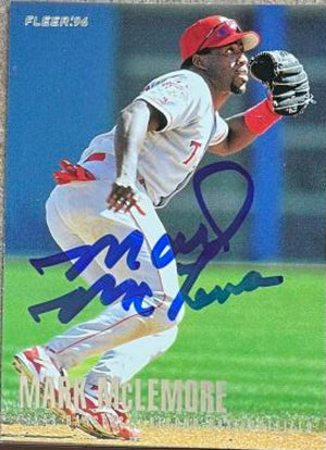 Mark McLemore Signed 1996 Fleer Team Baseball Card - Texas Rangers