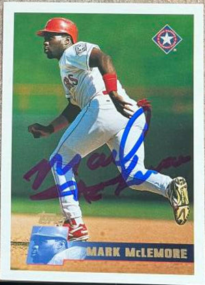 Mark McLemore Signed 1996 Topps Baseball Card - Texas Rangers