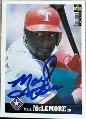 Mark McLemore Signed 1997 Collector's Choice Baseball Card - Texas Rangers
