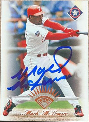 Mark McLemore Signed 1997 Leaf Baseball Card - Texas Rangers