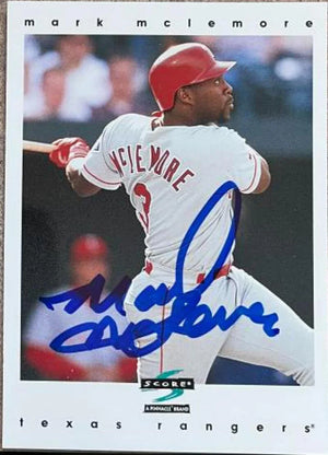 Mark McLemore Signed 1997 Score Baseball Card - Texas Rangers