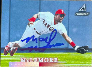 Mark McLemore Signed 1998 Pinnacle Baseball Card - Texas Rangers