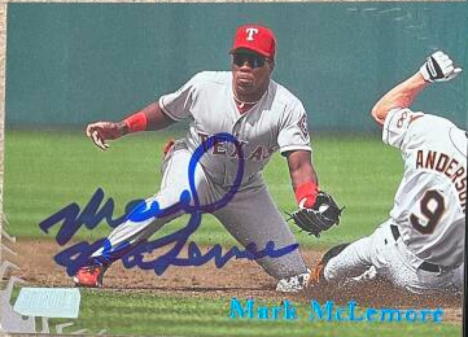 Mark McLemore Signed 1998 Stadium Club Baseball Card - Texas Rangers