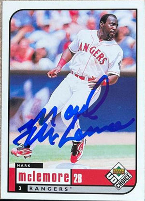 Mark McLemore Signed 1999 UD Choice Baseball Card - Texas Rangers