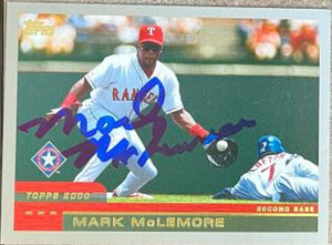 Mark McLemore Signed 2000 Topps Baseball Card - Texas Rangers