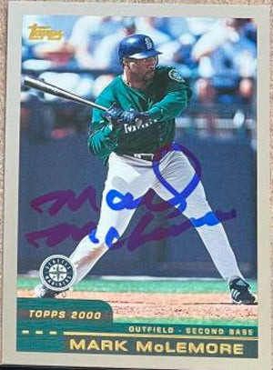 Mark McLemore Signed 2000 Topps Traded & Rookies Baseball Card - Seattle Mariners