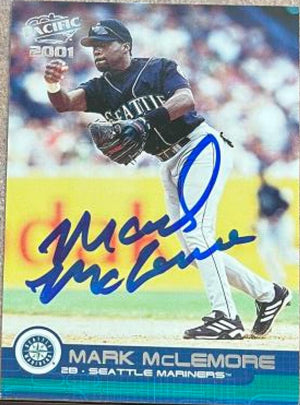 Mark McLemore Signed 2001 Pacific Baseball Card - Seattle Mariners