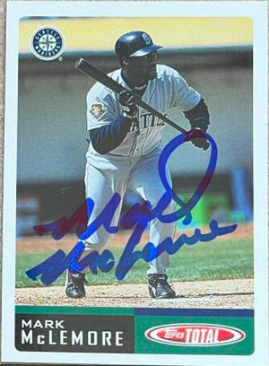 Mark McLemore Signed 2002 Topps Total Baseball Card - Seattle Mariners