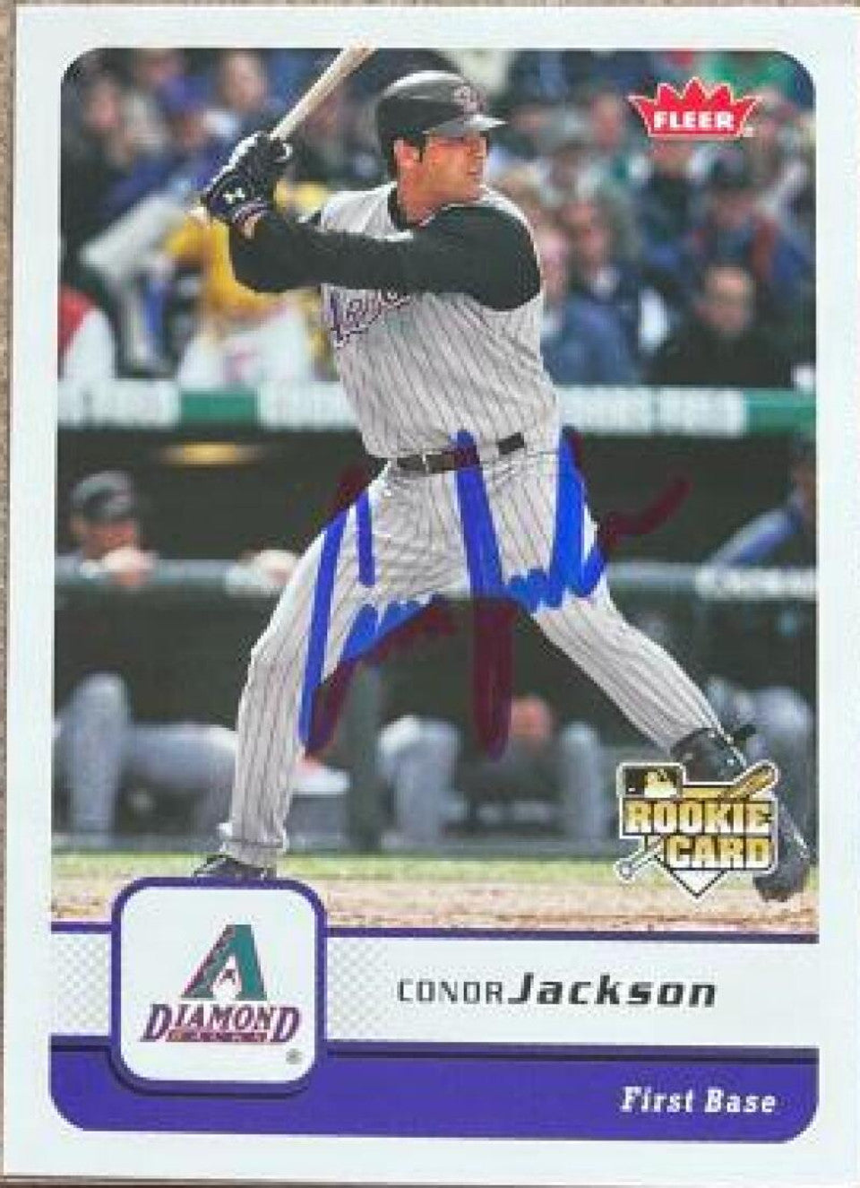 Conor Jackson Signed 2006 Fleer Baseball Card - Arizona Diamondbacks