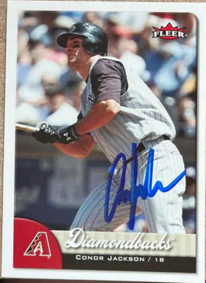 Conor Jackson Signed 2007 Fleer Baseball Card - Arizona Diamondbacks