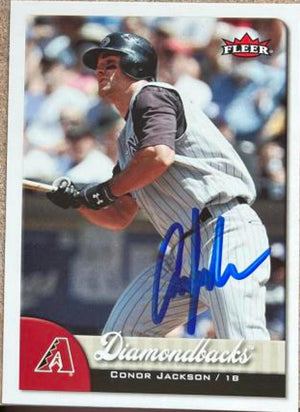 Connor Jackson Signed 2007 Fleer Baseball Card - Arizona Diamondbacks
