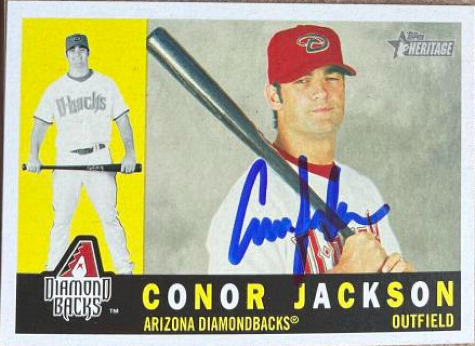 Conor Jackson Signed 2009 Topps Heritage Baseball Card - Arizona Diamondbacks