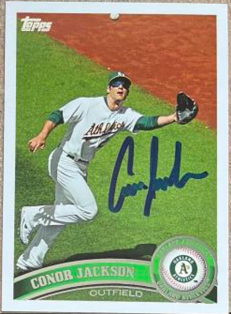 Conor Jackson Signed 2011 Topps Update Baseball Card - Oakland A's