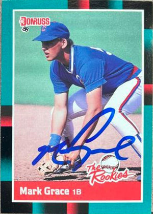 Mark Grace Signed 1988 Donruss Rookies Baseball Card - Chicago Cubs