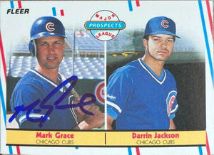 Mark Grace Signed 1988 Fleer Baseball Card - Chicago Cubs