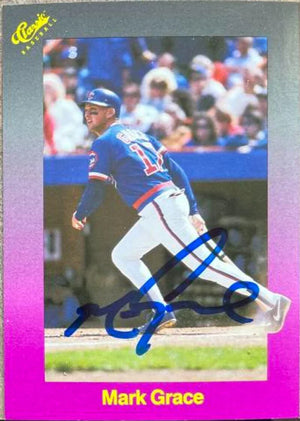 Mark Grace Signed 1989 Classic Baseball Card - Chicago Cubs