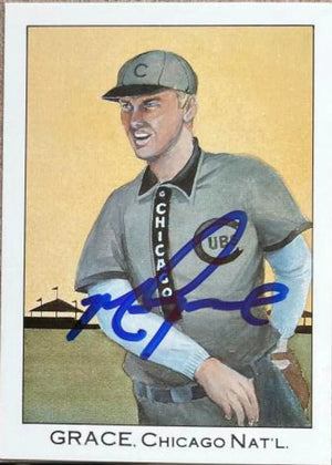 Mark Grace Signed 1989 Franklin Caramel Baseball Card - Chicago Cubs