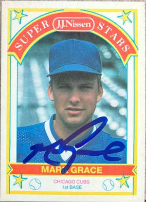 Mark Grace Signed 1989 JJ Nissen Super Stars Baseball Card - Chicago Cubs