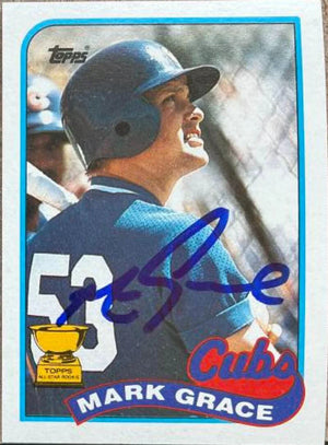 Mark Grace Signed 1989 Topps Baseball Card - Chicago Cubs