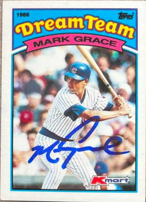 Mark Grace Signed 1989 Topps KMart Dream Team Baseball Card - Chicago Cubs