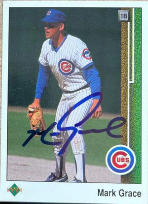 Mark Grace Signed 1989 Upper Deck Baseball Card - Chicago Cubs