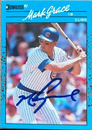 Mark Grace Signed 1990 Donruss Best of the NL Baseball Card - Chicago Cubs