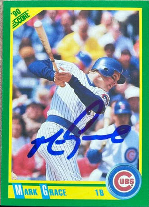 Mark Grace Signed 1990 Score Baseball Card - Chicago Cubs
