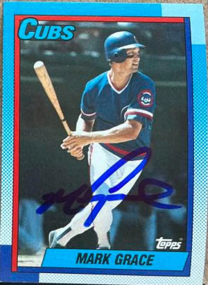 Mark Grace Signed 1990 Topps Baseball Card - Chicago Cubs