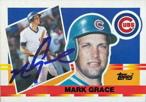 Mark Grace Signed 1990 Topps Big Baseball Card - Chicago Cubs