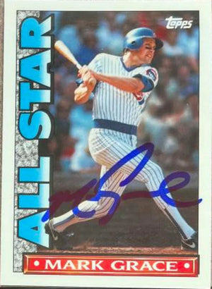 Mark Grace Signed 1990 Topps TV All-Stars Baseball Card - Chicago Cubs