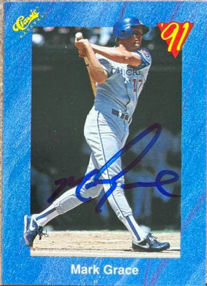 Mark Grace Signed 1991 Classic Baseball Card - Chicago Cubs #T27
