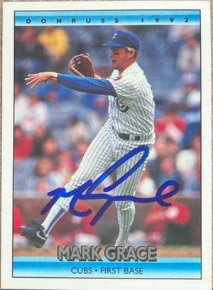 Mark Grace Signed 1992 Donruss Baseball Card - Chicago Cubs