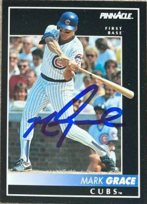 Mark Grace Signed 1992 Pinnacle Baseball Card - Chicago Cubs