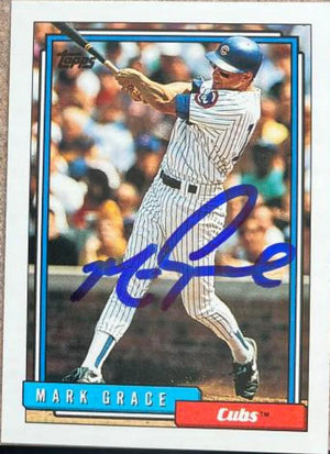 Mark Grace Signed 1992 Topps Baseball Card - Chicago Cubs
